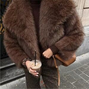 Brown Faux Fur Jacket